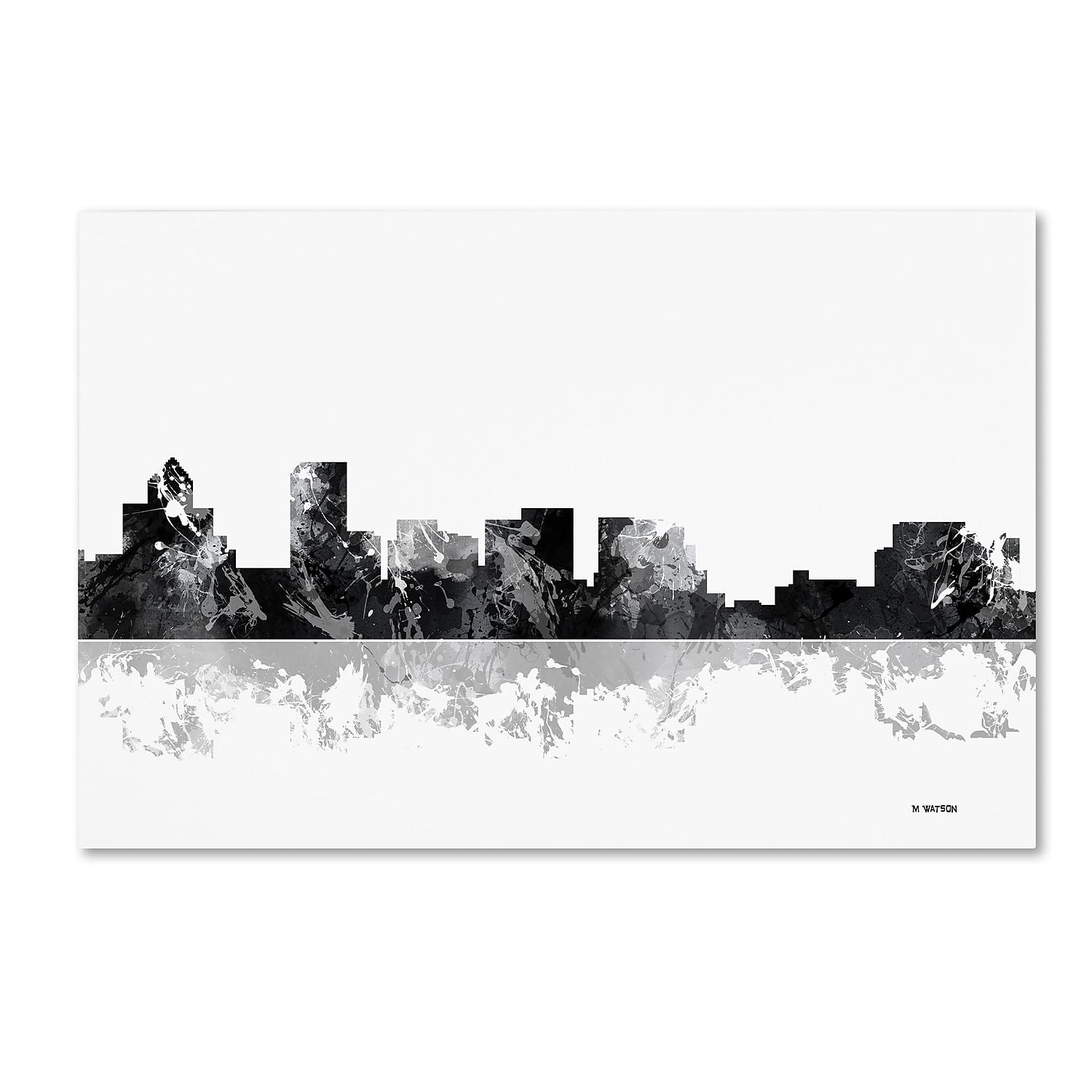 Trademark Fine Art "Salem Oregon Skyline BG-1" Canvas Art by Marlene Watson