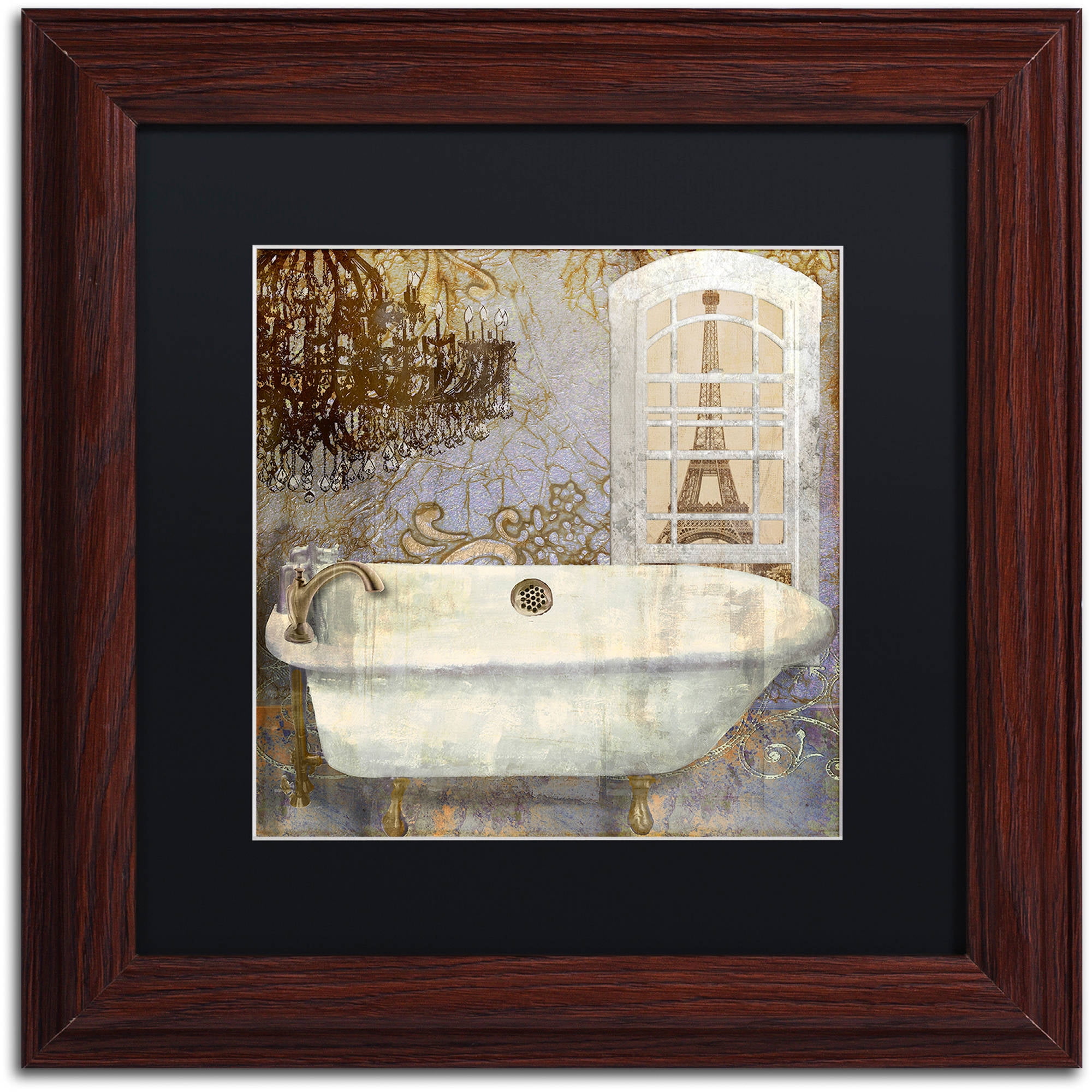 Trademark Fine Art "Salle de Bain I" Canvas Art by Color Bakery Black Matte, Wood Frame