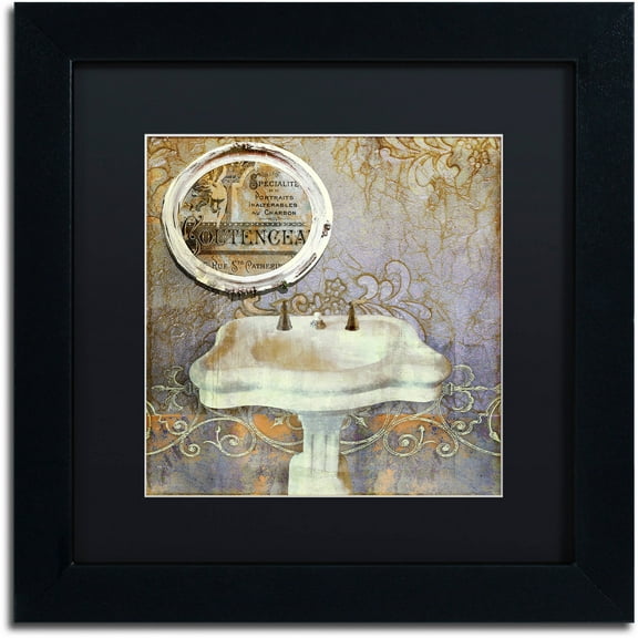 Trademark Fine Art "Salle de Bain II" Canvas Art by Color Bakery Black Matte, Black Frame