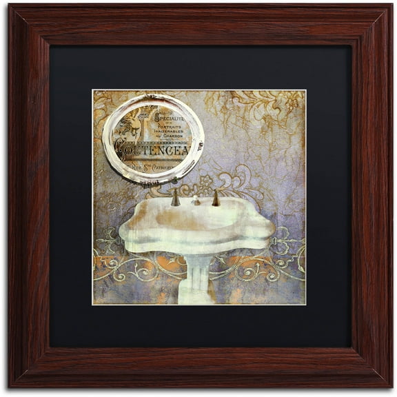 Trademark Fine Art "Salle de Bain II" Canvas Art by Color Bakery Black Matte, Wood Frame