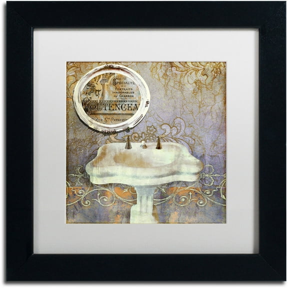 Trademark Fine Art "Salle de Bain II" Canvas Art by Color Bakery White Matte, Black Frame