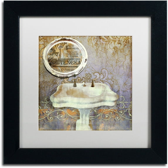 Trademark Fine Art "Salle de Bain II" Canvas Art by Color Bakery White Matte, Black Frame