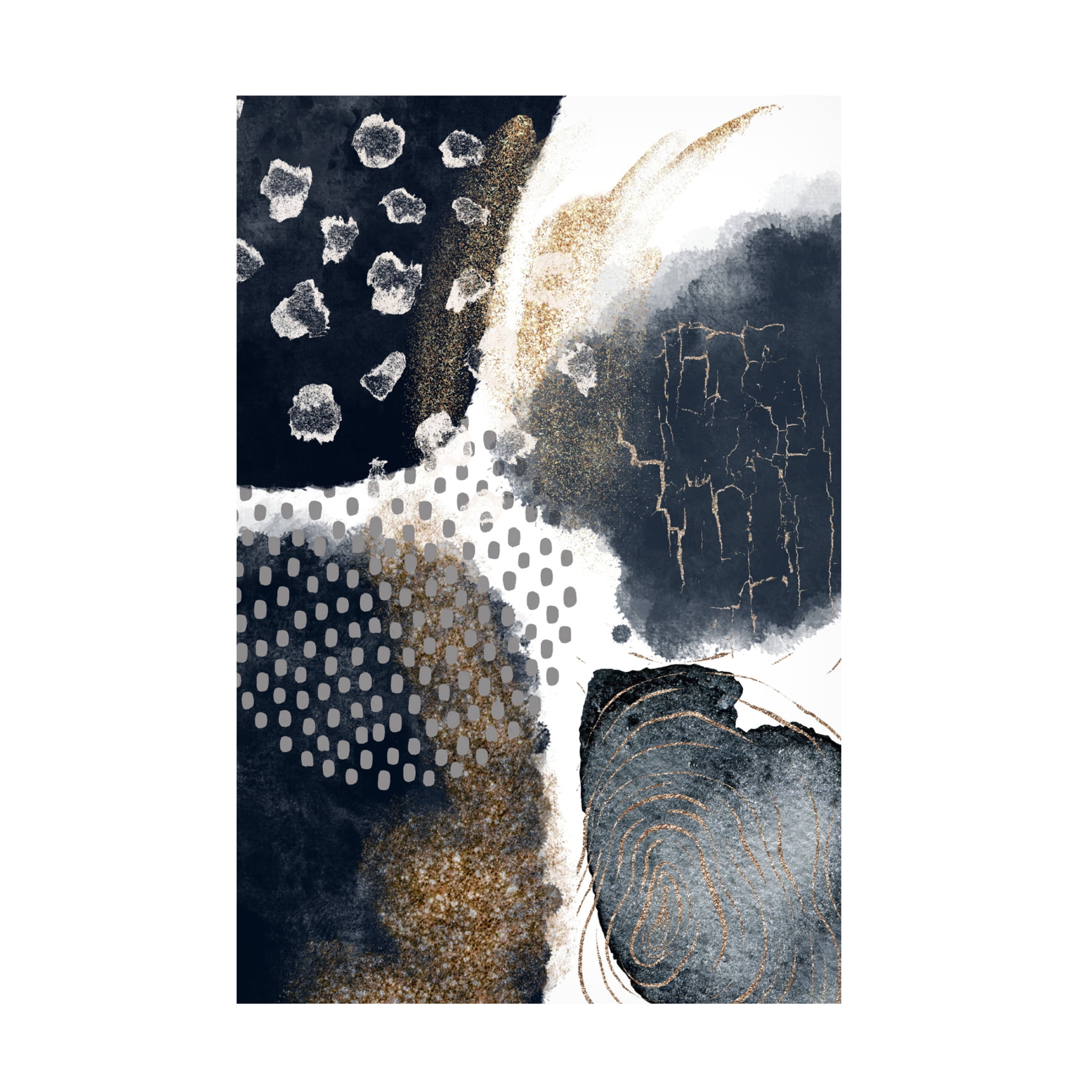 Trademark Fine Art Sally Ann Moss Abstract Black and Gold 1 Canvas Wall Art