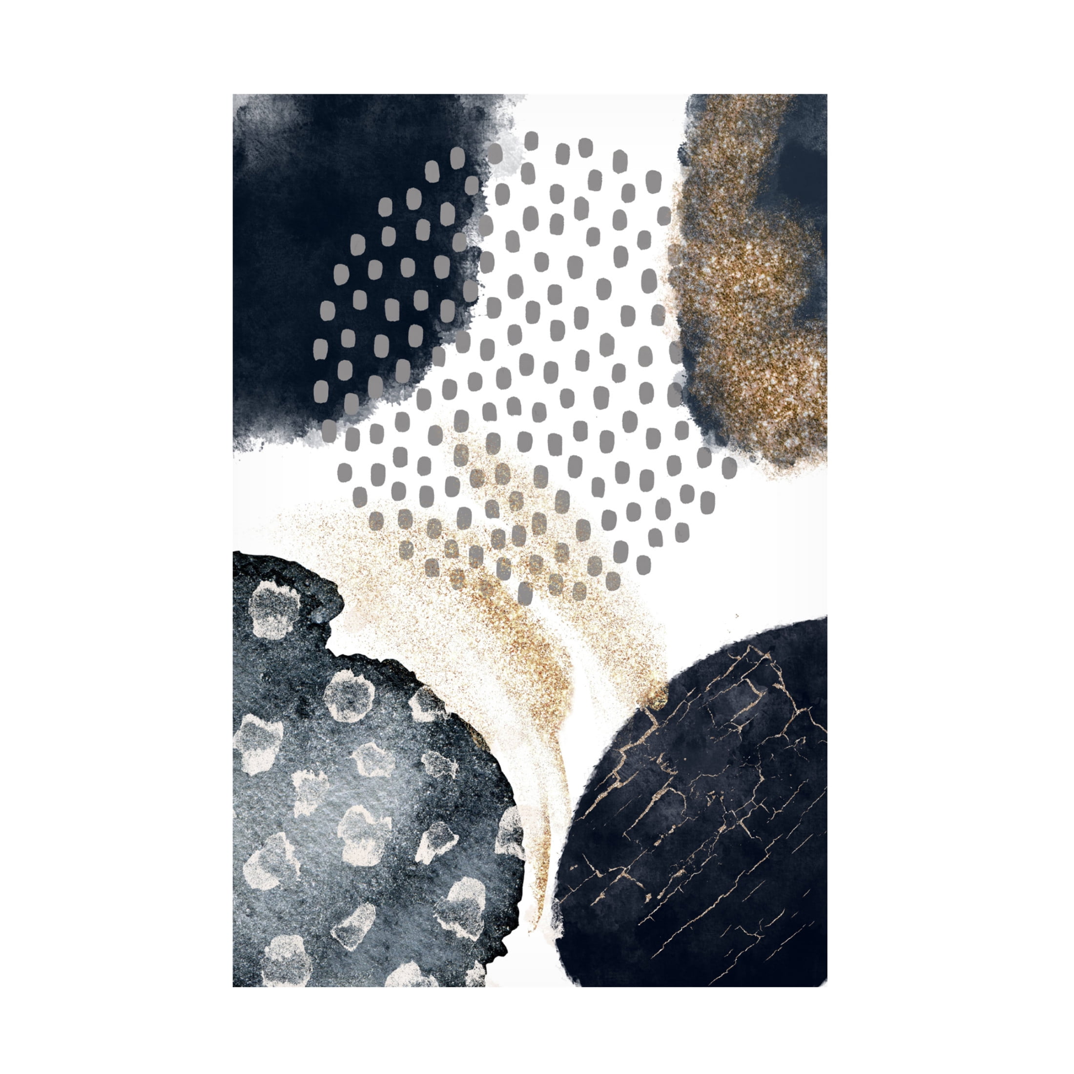 Trademark Fine Art Sally Ann Moss Abstract Black and Gold 3 Canvas Wall Art