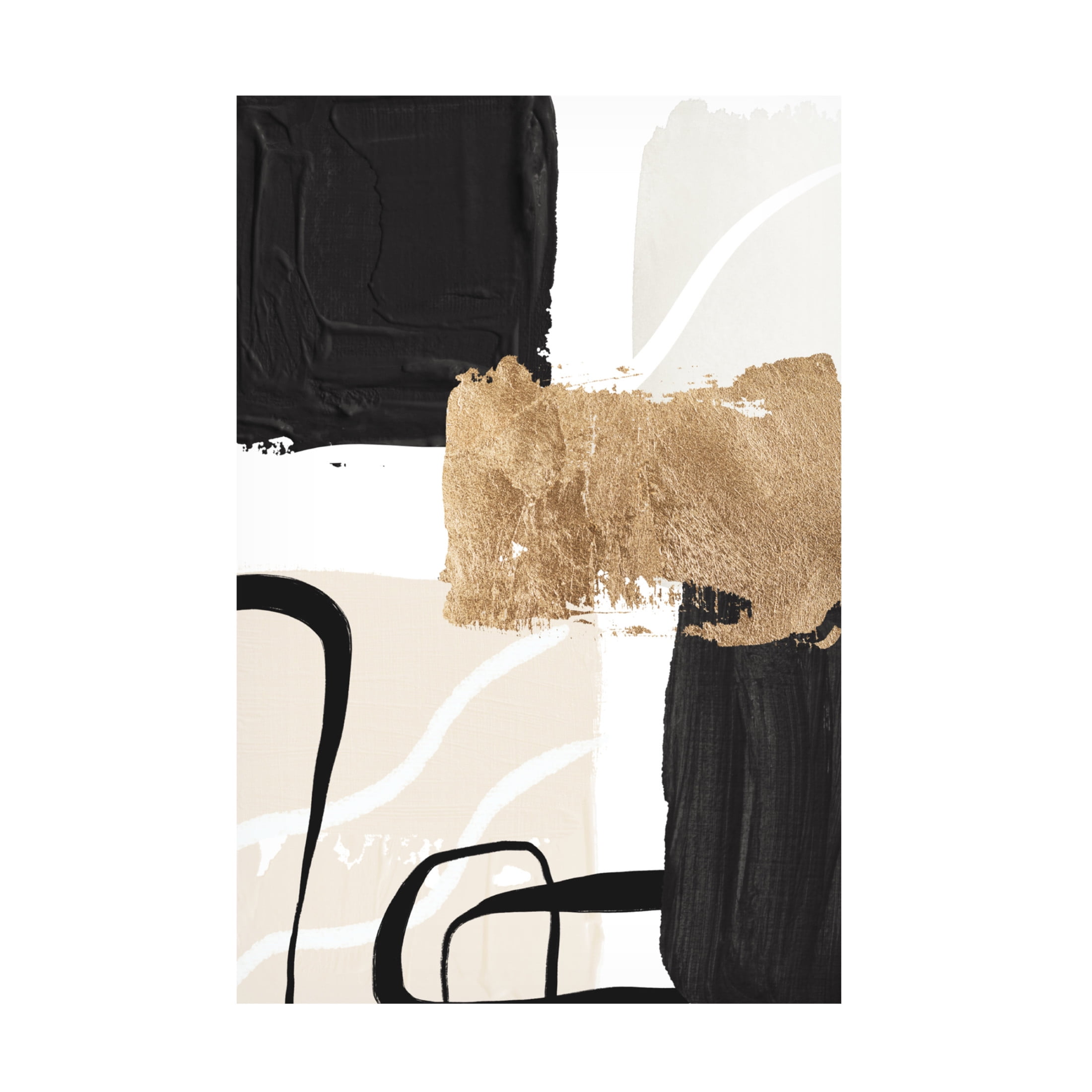Trademark Fine Art Sally Ann Moss Abstract Black and Gold 4 Canvas Wall Art