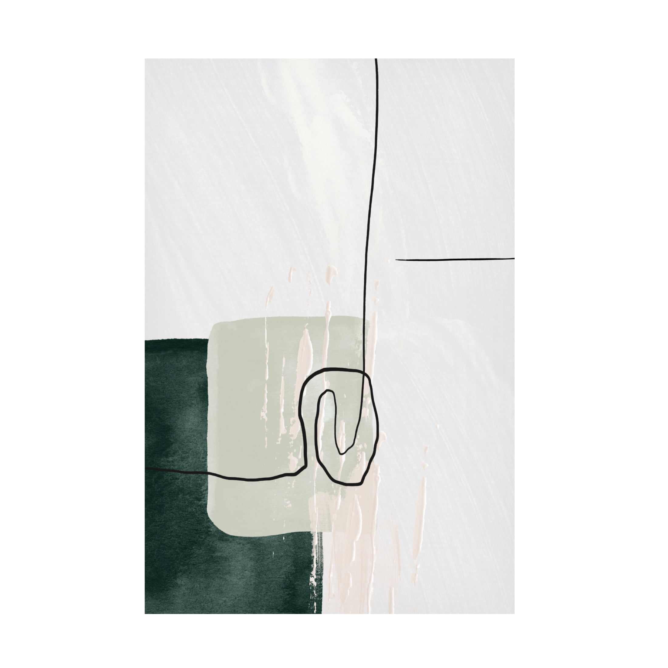 Trademark Fine Art Sally Ann Moss Abstract Shapes in Green 1 Canvas Wall Art