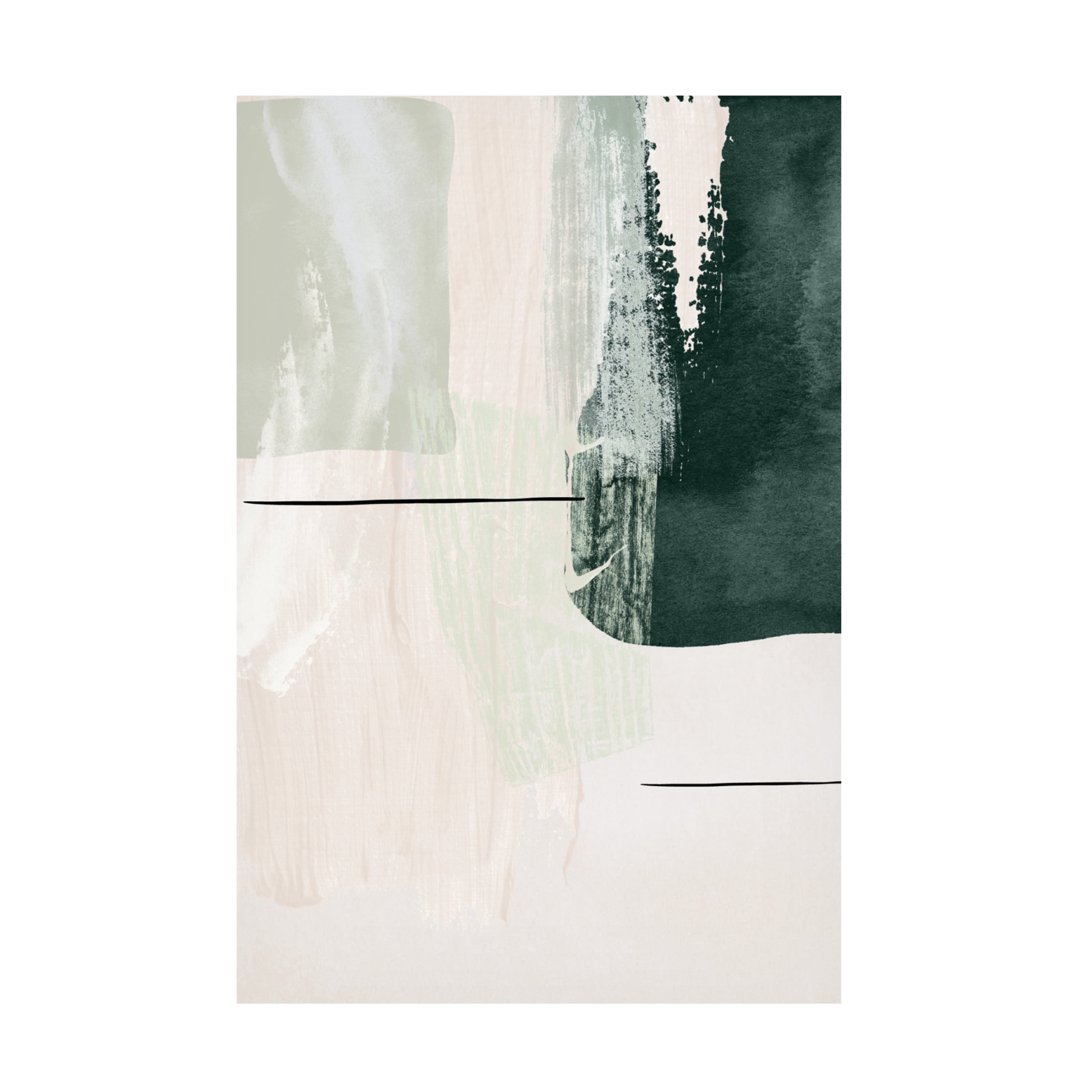 Trademark Fine Art Sally Ann Moss Abstract Shapes in Green 2 Canvas Wall Art