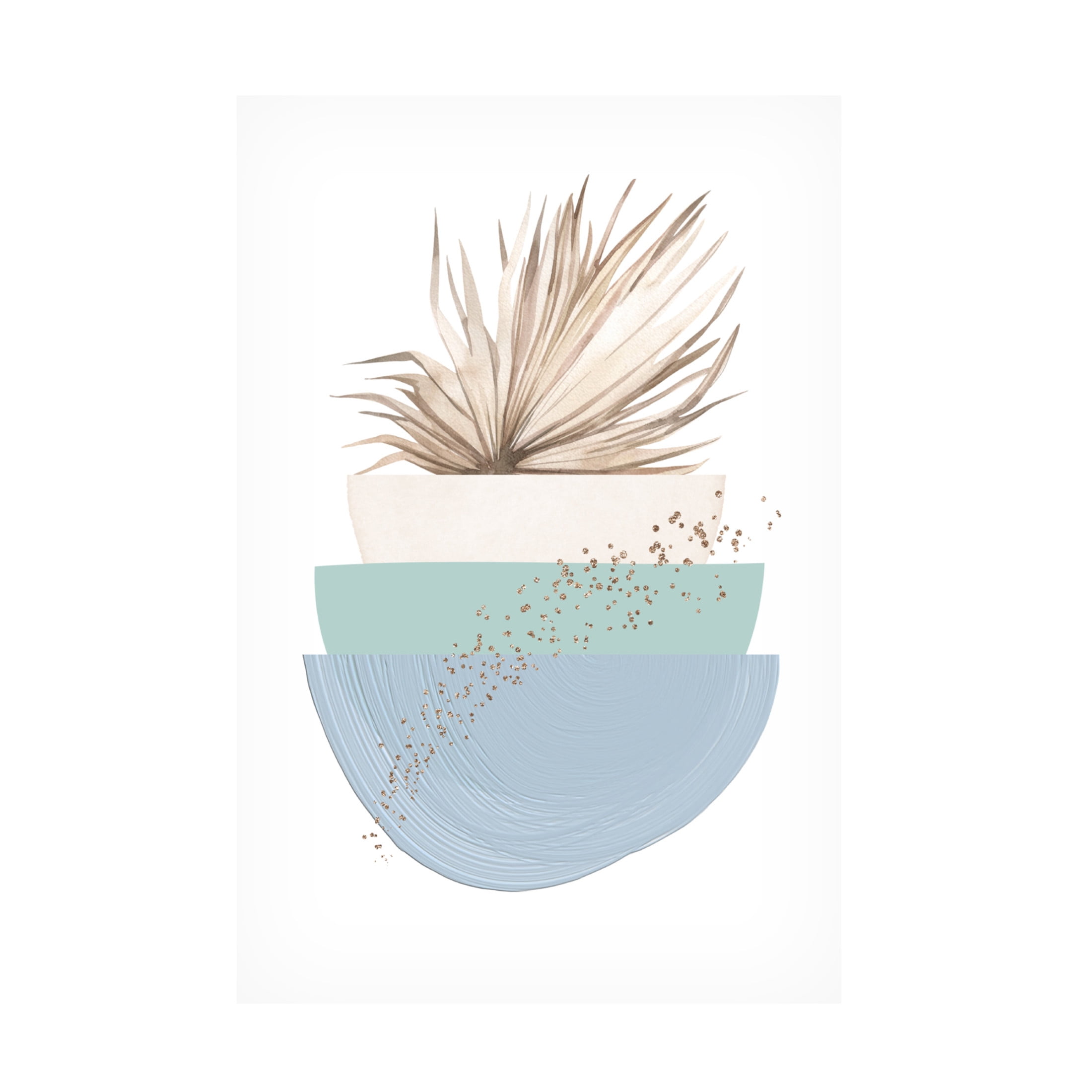 Trademark Fine Art Sally Ann Moss Blue green boho 3 Canvas Wall Art
