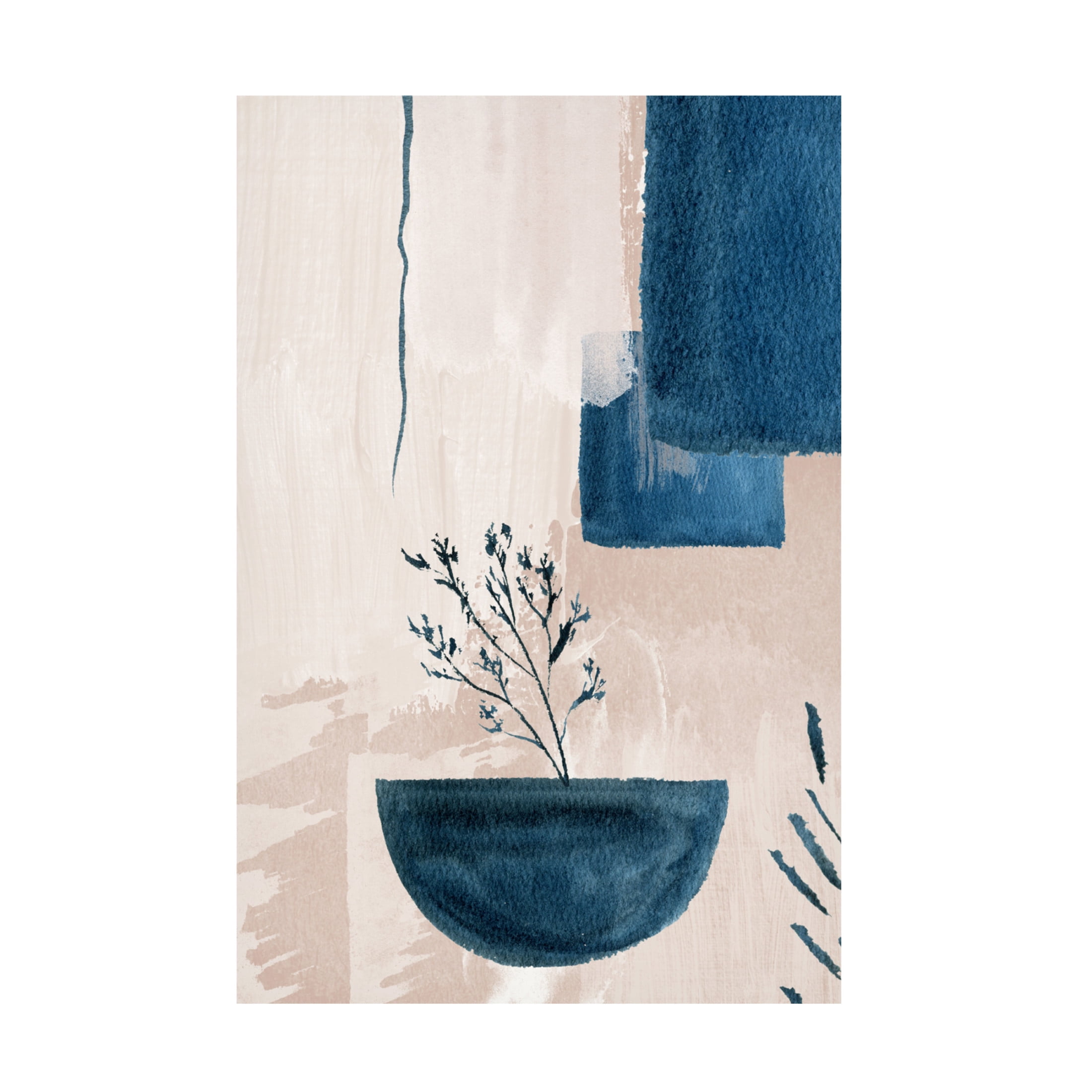 Trademark Fine Art Sally Ann Moss Calm Blues 3 Canvas Wall Art