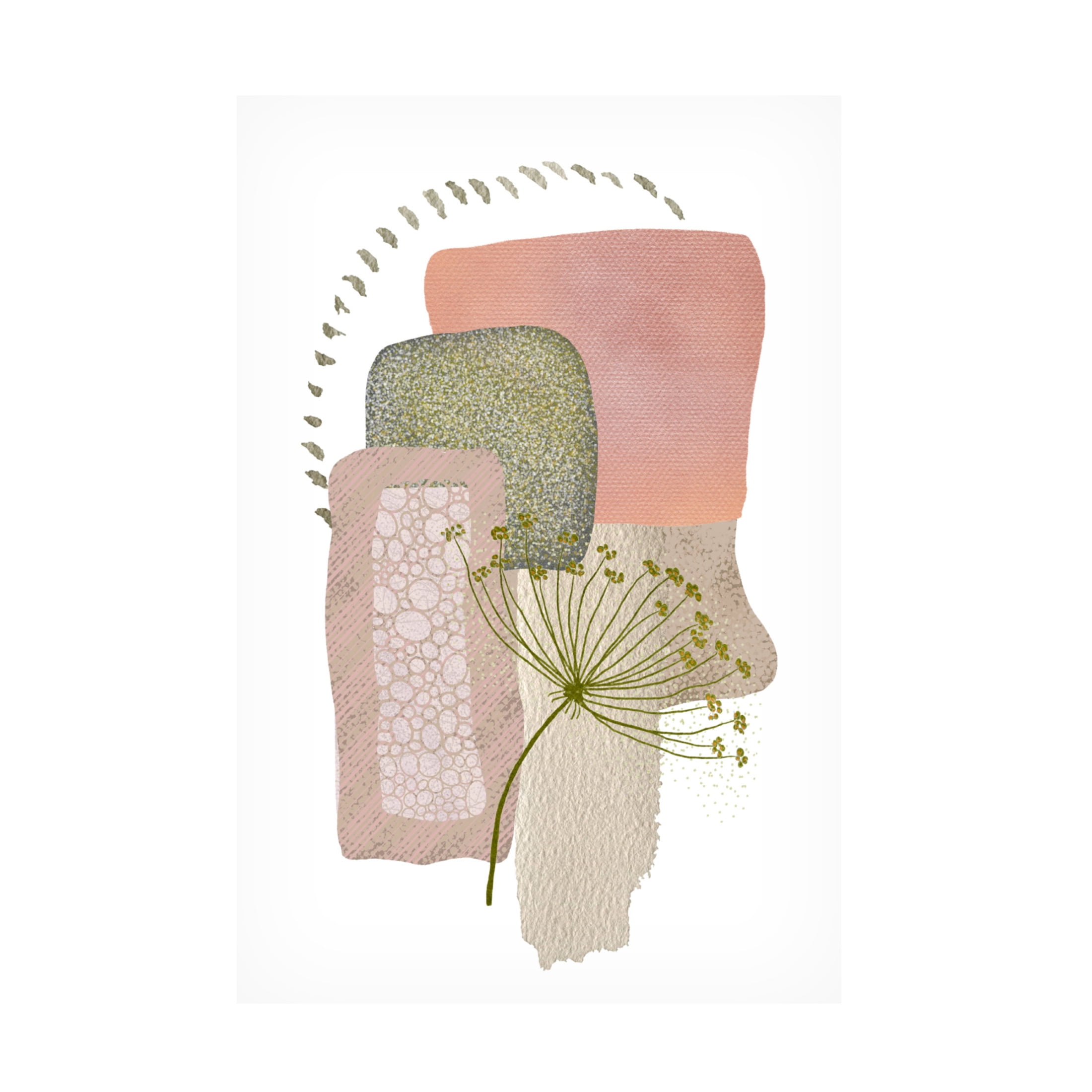 Trademark Fine Art Sally Ann Moss Delicate Pink and Green 1 Canvas Wall Art