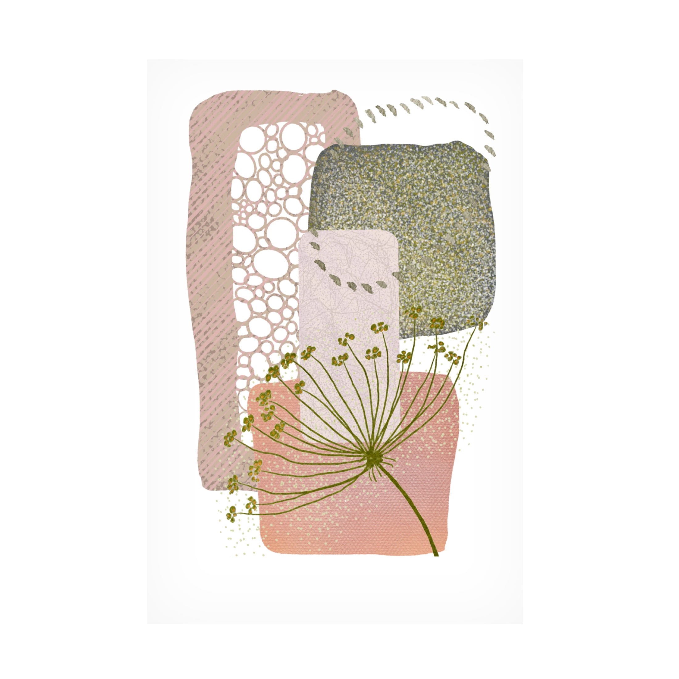 Trademark Fine Art Sally Ann Moss Delicate Pink and Green 2 Canvas Wall Art