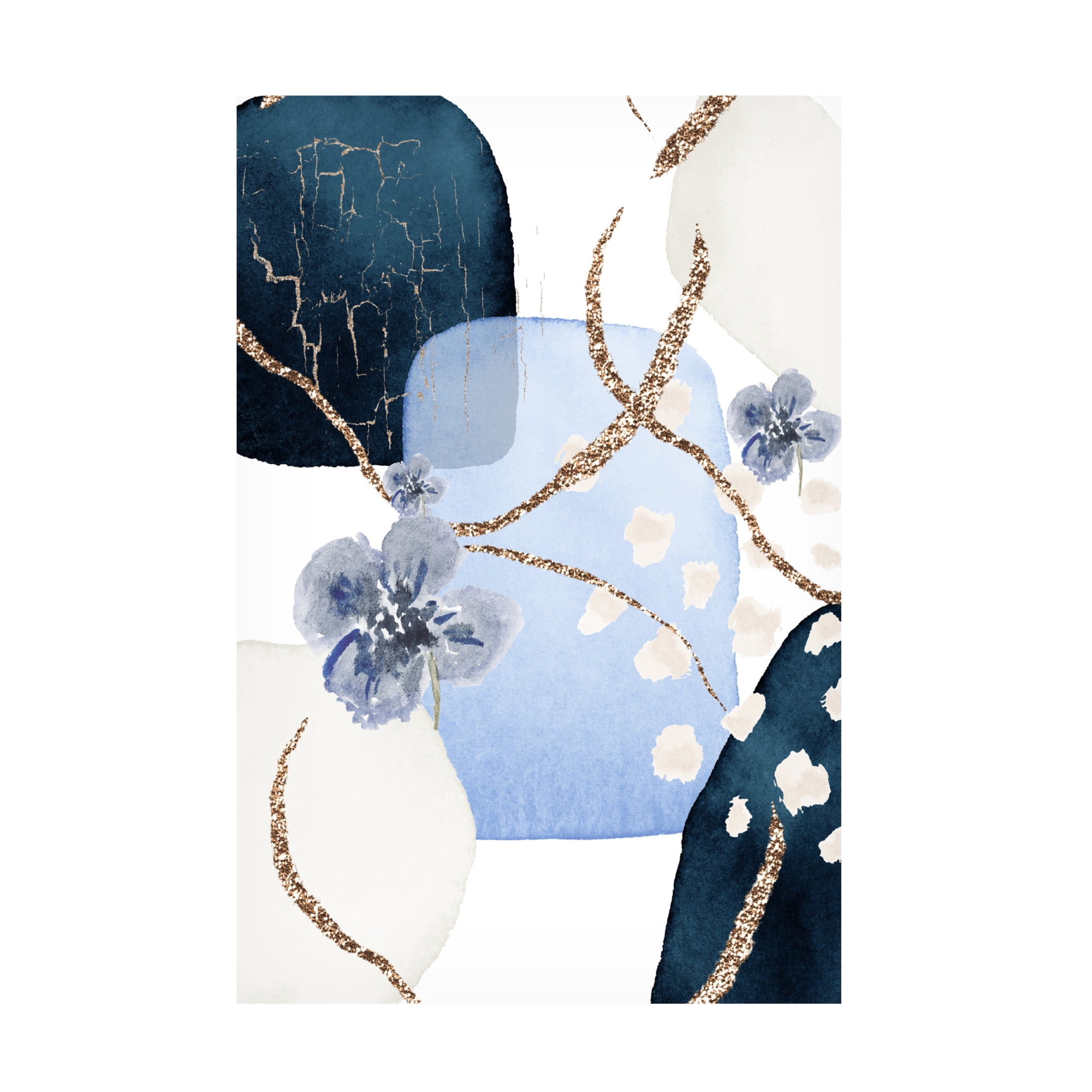Trademark Fine Art Sally Ann Moss Floral Blue 2 Canvas Wall Art