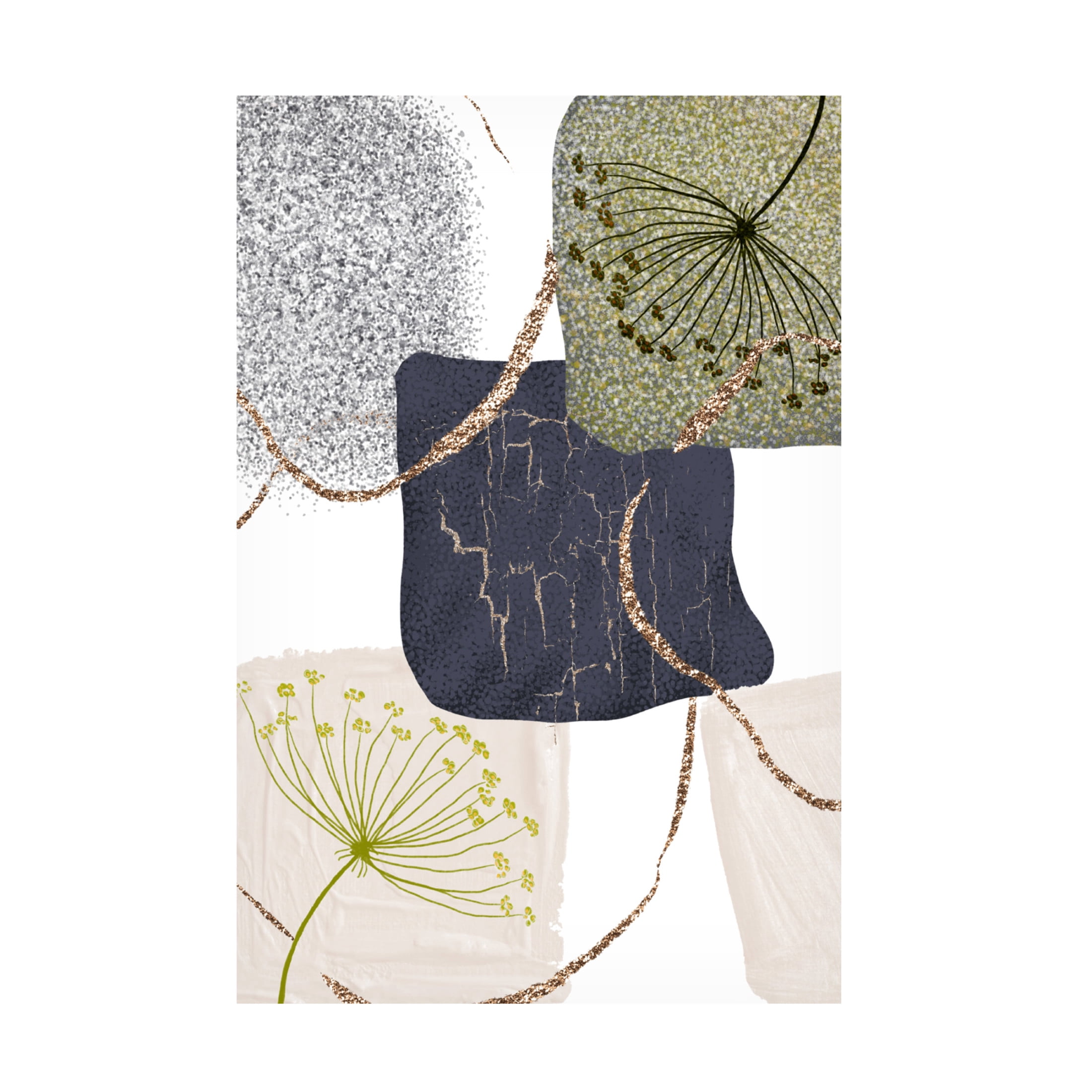 Trademark Fine Art Sally Ann Moss Green Grey 3 Canvas Wall Art
