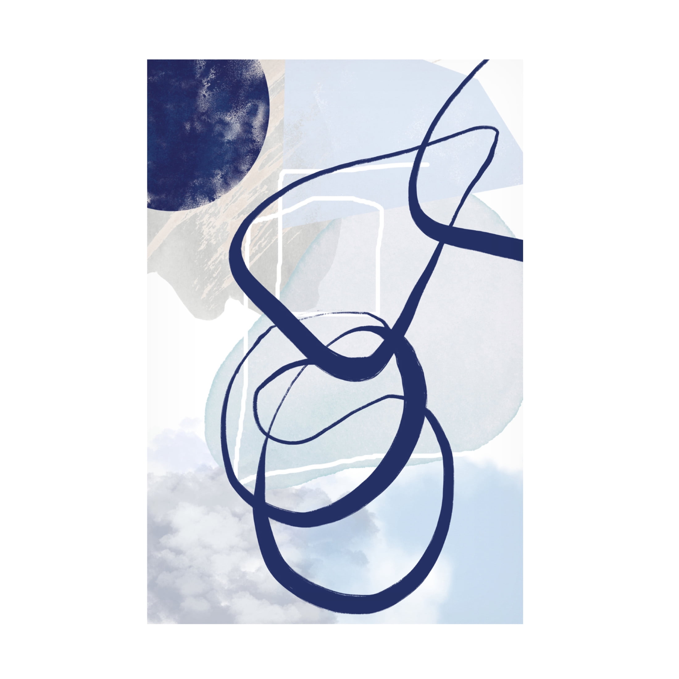Trademark Fine Art Sally Ann Moss Lines of Blue 2 Canvas Wall Art