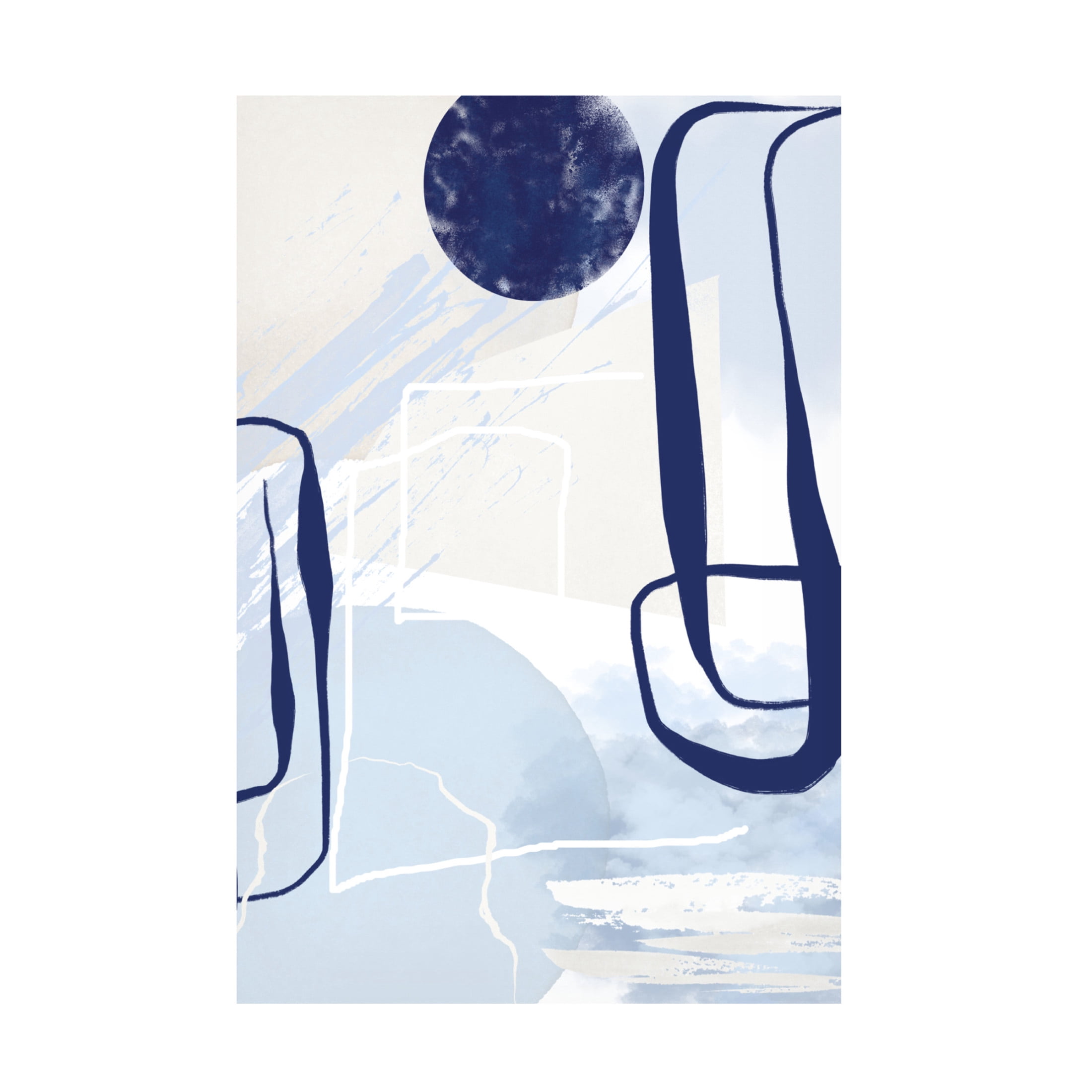 Trademark Fine Art Sally Ann Moss Lines of Blue 3 Canvas Wall Art