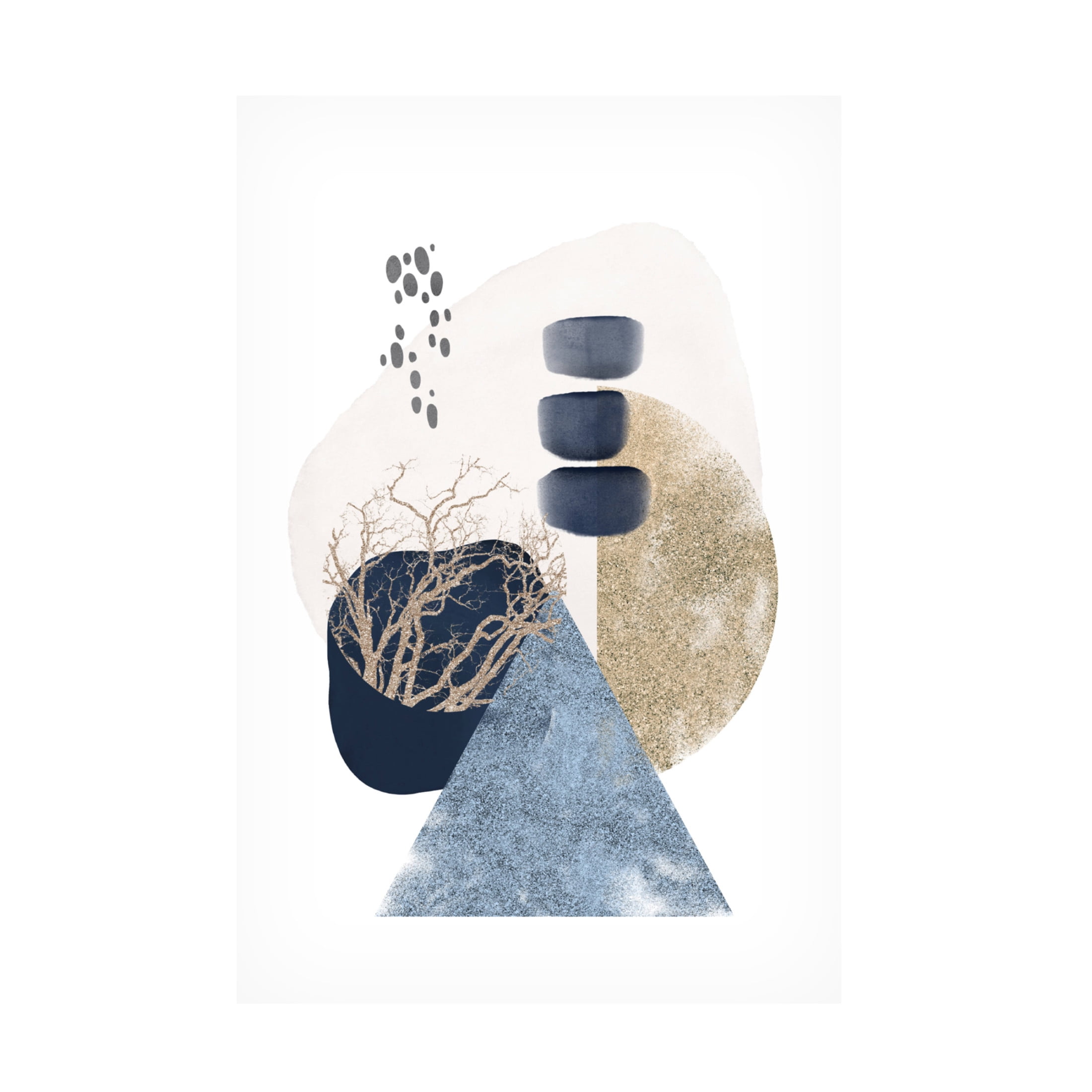 Trademark Fine Art Sally Ann Moss Smooth Shapes 2 Canvas Wall Art