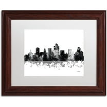 Trademark Fine Art "Salt Lake City Utah Skyline BG-1" Canvas Art by Marlene Watson, White Matte, Wood Frame