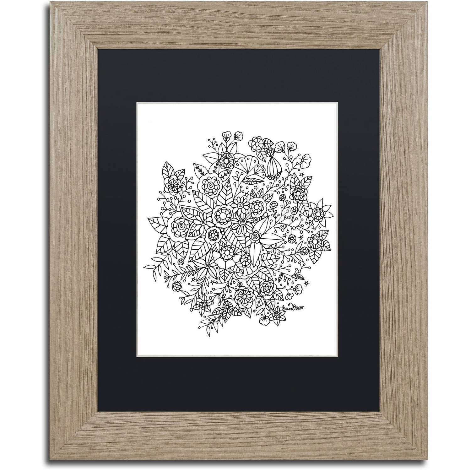 Trademark Fine Art "Sample" Canvas Art by KCDoodleArt Black Matte, Birch Frame