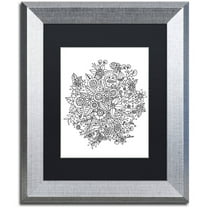 Trademark Fine Art "Sample" Canvas Art by KCDoodleArt Black Matte, Silver Frame