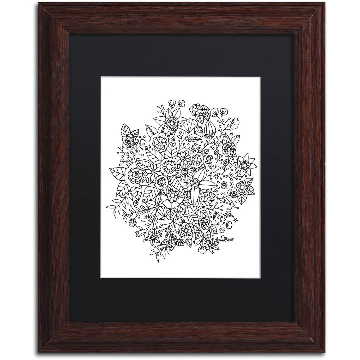 Trademark Fine Art "Sample" Canvas Art by KCDoodleArt Black Matte, Wood Frame
