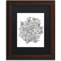 Trademark Fine Art "Sample" Canvas Art by KCDoodleArt Black Matte, Wood Frame