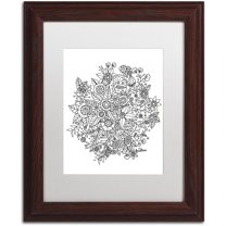 Trademark Fine Art "Sample" Canvas Art by KCDoodleArt White Matte, Wood Frame