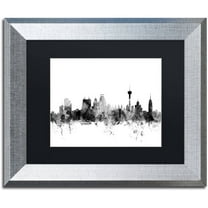 Trademark Fine Art "San Antonio Texas Skyline B&W" Canvas Art by Michael Tompsett, Black Matte, Silver Frame