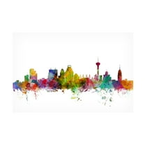Trademark Fine Art Michael Tompsett San Antonio Texas Skyline Canvas Wall Art - 12x19