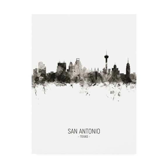 Trademark Fine Art 'San Antonio Texas Skyline Portrait II' Canvas Art by Michael Tompsett