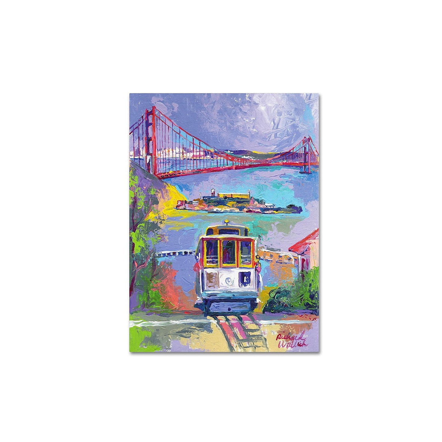 Large Colorful San Francisco Trolley Canvas Art