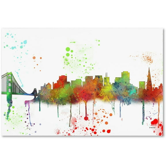 Trademark Fine Art "San Francisco CA Skyline Mclr-1" Canvas Art by Marlene Watson