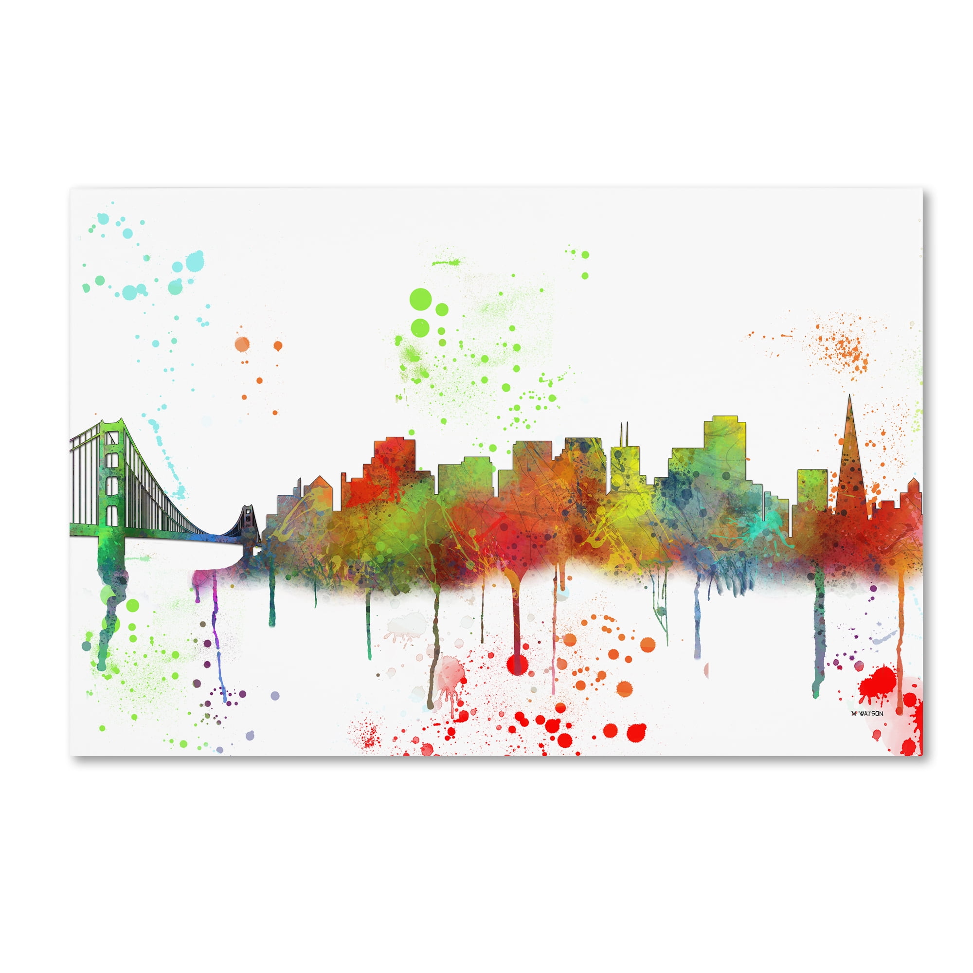 Trademark Fine Art "San Francisco CA Skyline Mclr-1" Canvas Art by Marlene Watson