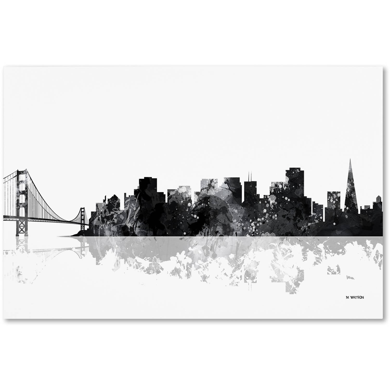 Trademark Fine Art "San Francisco California Skyline BG-1" Canvas Art by Marlene Watson