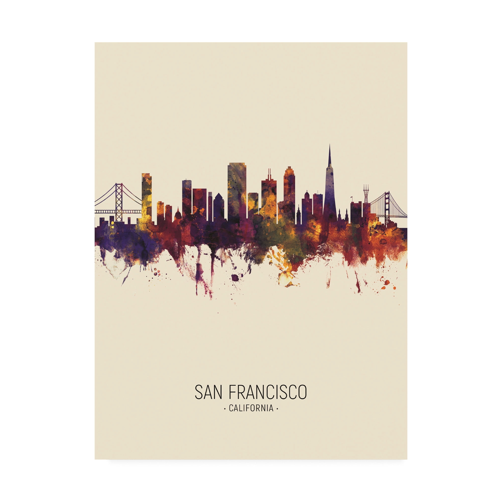 Trademark Fine Art 'San Francisco California Skyline Portrait III' Canvas Art by Michael Tompsett