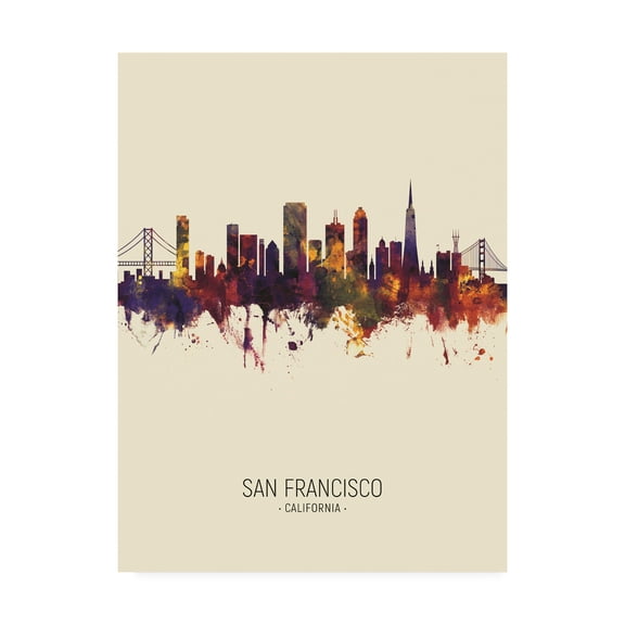 Trademark Fine Art 'San Francisco California Skyline Portrait III' Canvas Art by Michael Tompsett