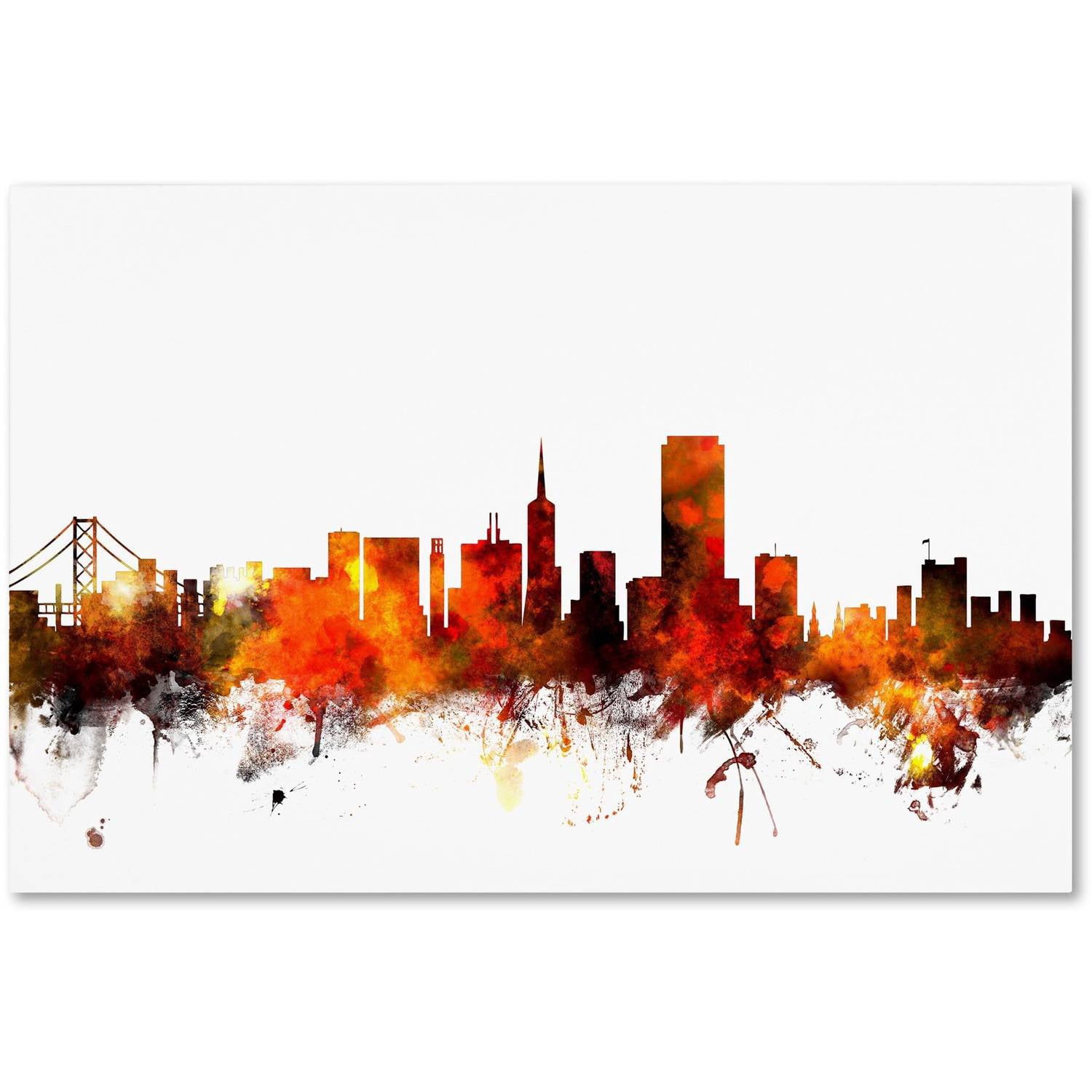 Trademark Fine Art "San Francisco City Skyline III" Canvas Art by Michael Tompsett