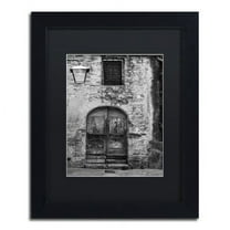 Trademark Fine Art "San Gimignano Door" Canvas Art by Moises Levy Black Matte, Black Frame