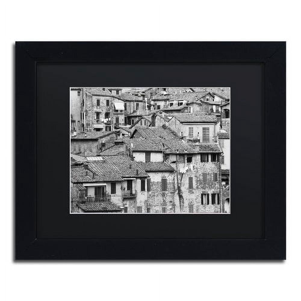 Trademark Fine Art "San Gimignano Texture" Canvas Art by Moises Levy Black Matte, Black Frame