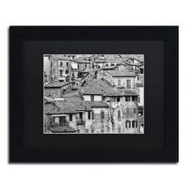 Trademark Fine Art "San Gimignano Texture" Canvas Art by Moises Levy Black Matte, Black Frame