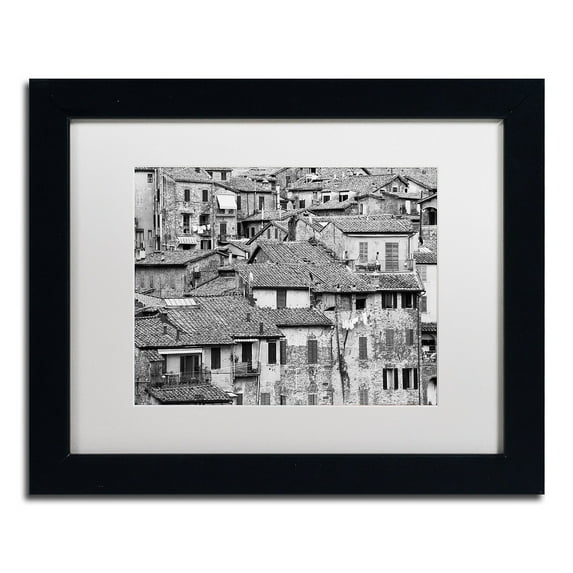 Trademark Fine Art "San Gimignano Texture" Canvas Art by Moises Levy White Matte, Black Frame