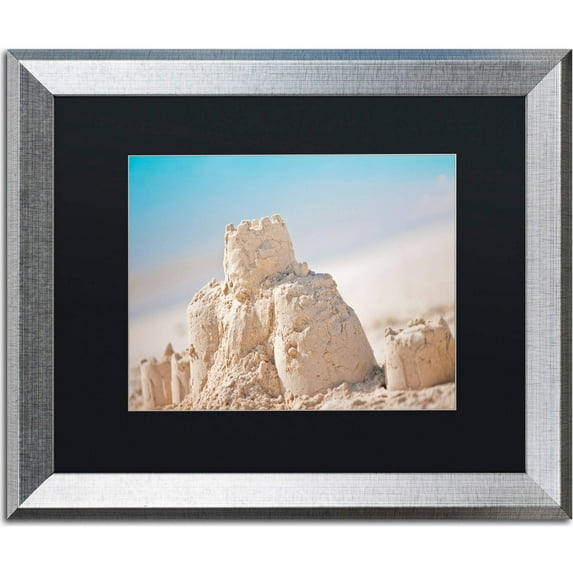 Trademark Fine Art "Sand Castle 1" Canvas Art by Yale Gurney, Black Matte, Silver Frame