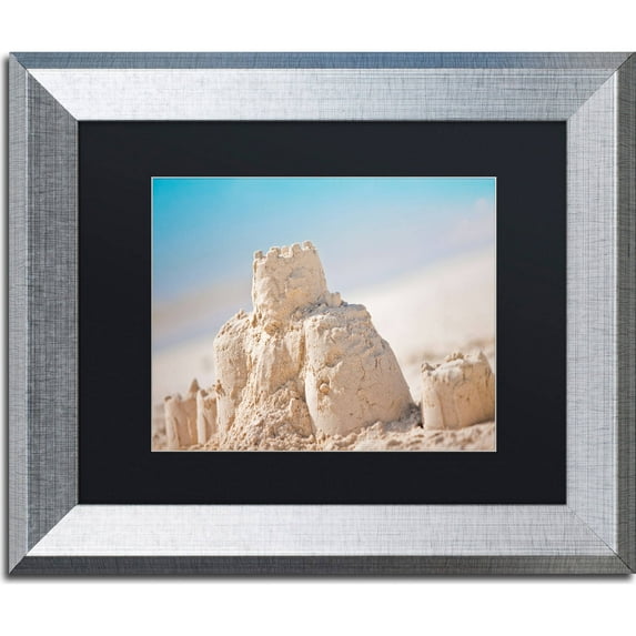 Trademark Fine Art "Sand Castle 1" Canvas Art by Yale Gurney, Black Matte, Silver Frame