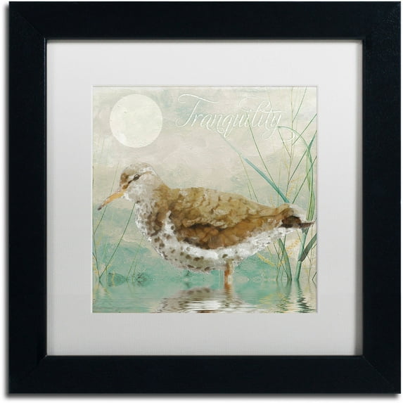 Trademark Fine Art "Sand Piper II" Canvas Art by Color Bakery White Matte, Black Frame