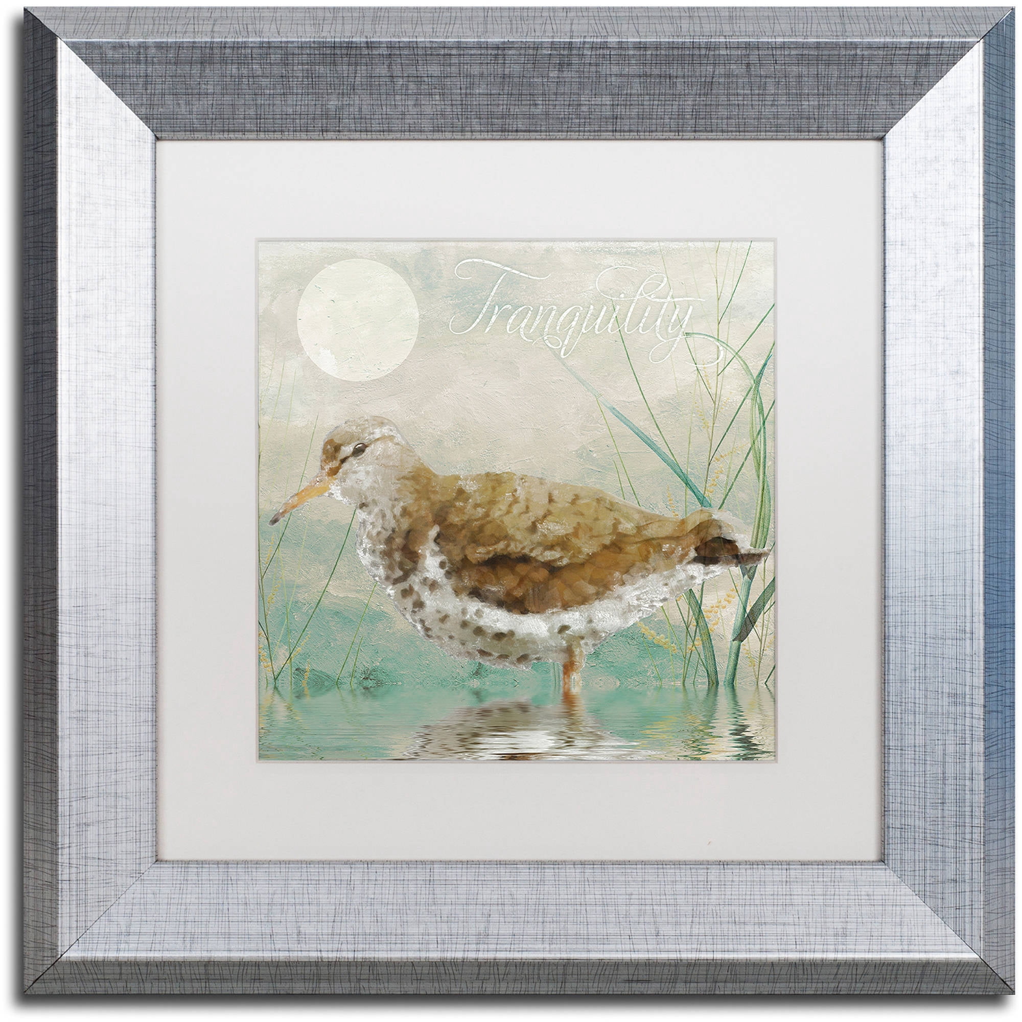 Trademark Fine Art "Sand Piper II" Canvas Art by Color Bakery White Matte, Silver Frame