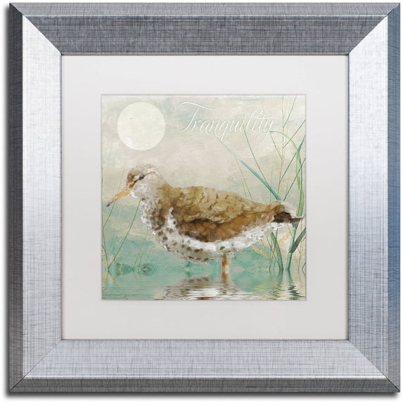 Trademark Fine Art "Sand Piper II" Canvas Art by Color Bakery White Matte, Silver Frame