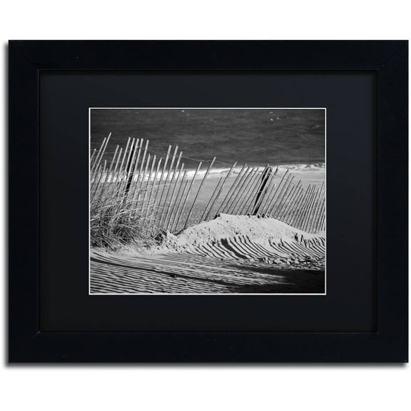 Trademark Fine Art 'Sandy Beach Fence' Canvas Art by PIPA Fine Art, Black Matte, Black Frame