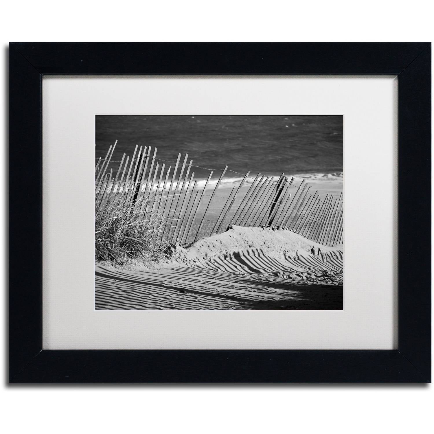 Trademark Fine Art 'Sandy Beach Fence' Canvas Art by PIPA Fine Art, White Matte, Black Frame