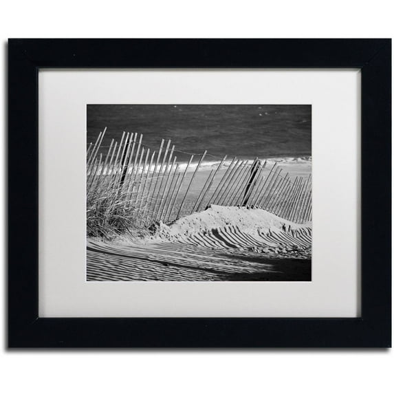 Trademark Fine Art 'Sandy Beach Fence' Canvas Art by PIPA Fine Art, White Matte, Black Frame