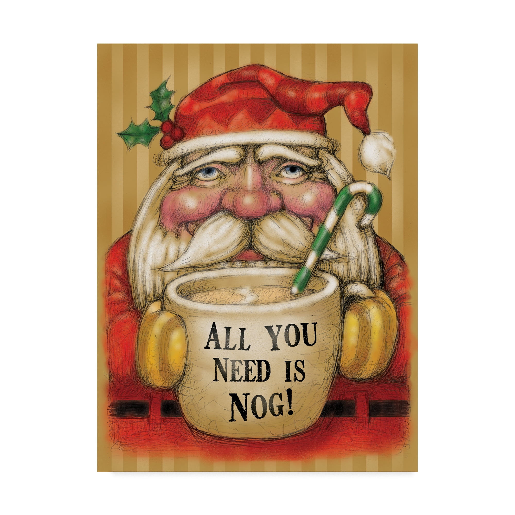 Trademark Fine Art 'Santa Mug' Canvas Art by Margaret Wilson