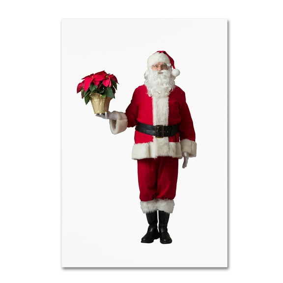 Trademark Fine Art 'Santa-Poinsettia-12106' Canvas Art by Ed Wheeler